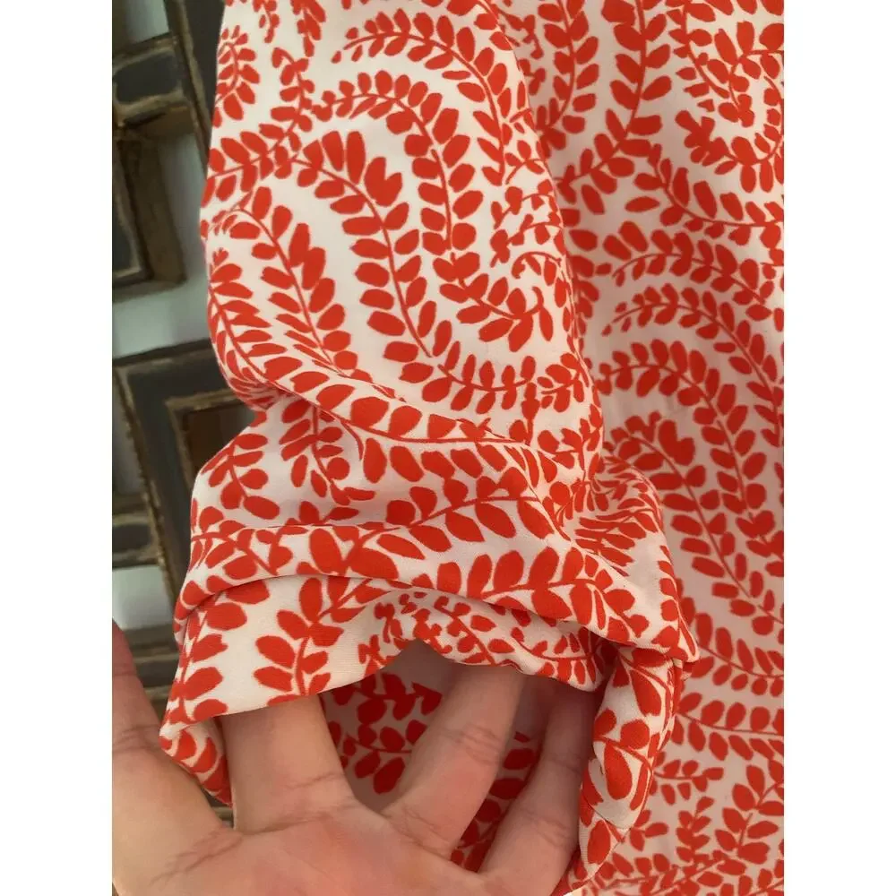 Dries Van Noten SS16 Mermaid Cut Dress Amazing Coral & White Print~  Size 38 - Picture 9 of 16